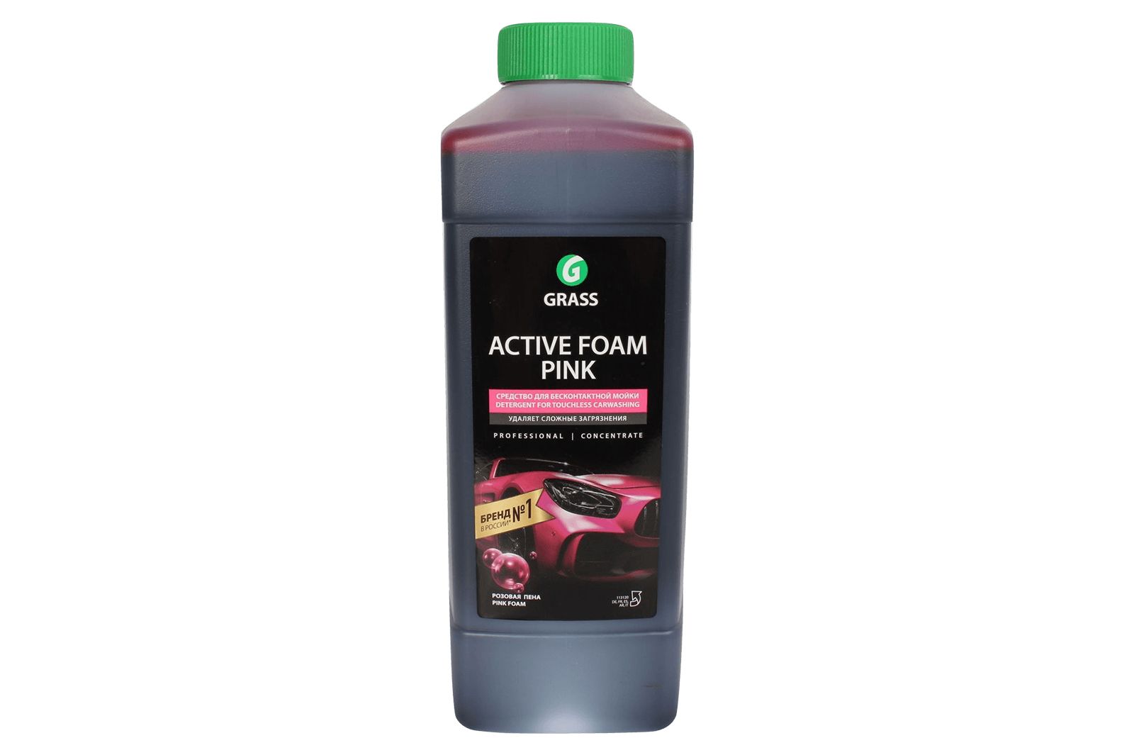 Автошампунь для бесконтактной мойки GRASS Active Foam Pink активная пена 1л 113120