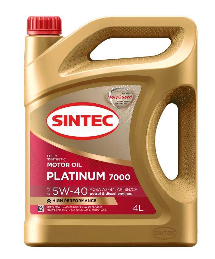 Sintec Platinum 7000 5w40 SN/CF А3/В4 синт. 4л