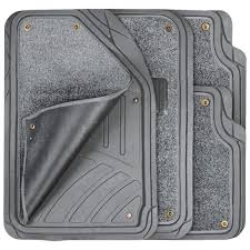 Коврики автомобильные AUTOPROFI (ПВХ) 4 пр., универсальные,  отстёгивающийся ковролин, серый