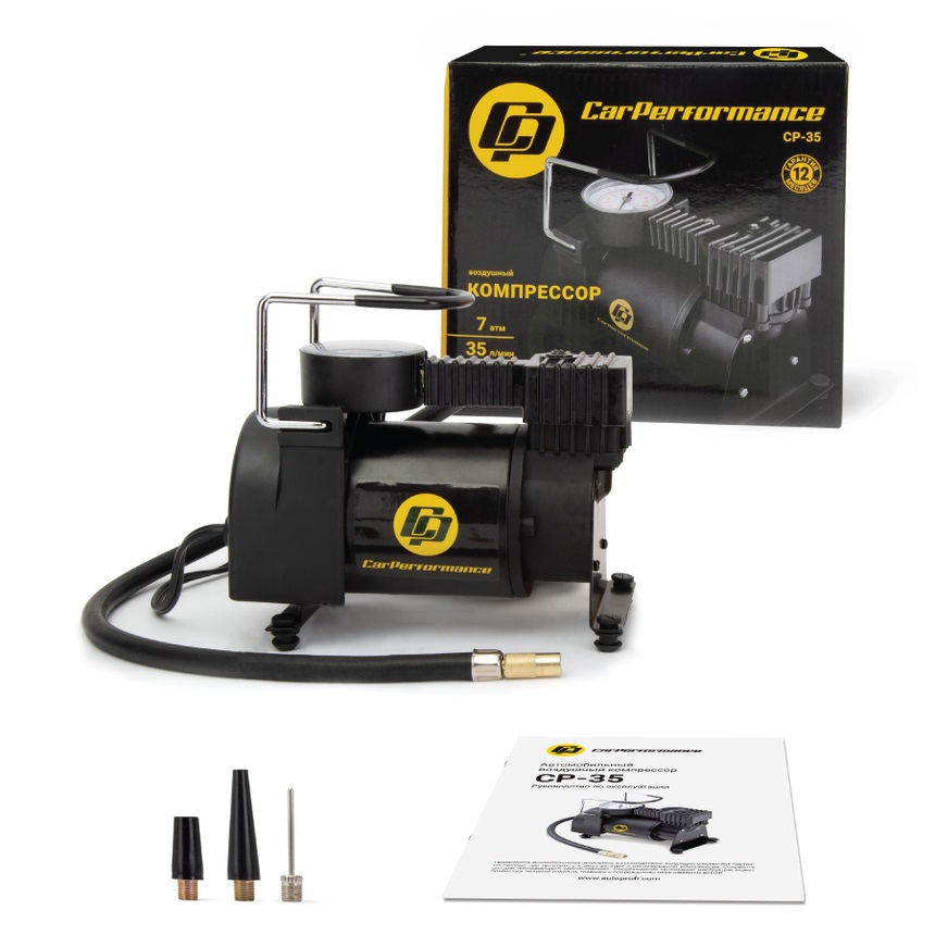 Компрессор CAR PERFORMANCE 35л/мин мет 12V/13A 160W 7ATM в прикурив.