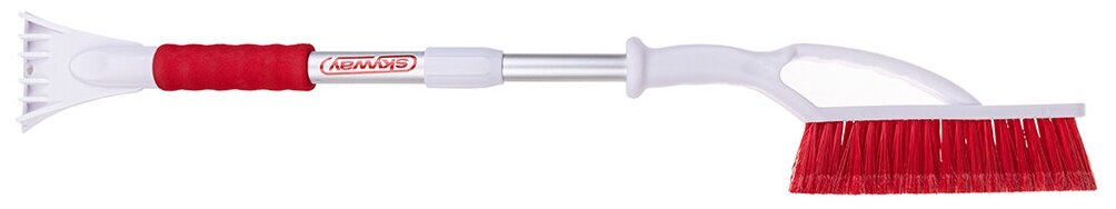 Щетка от снега со скребком 80-100 см SKYWAY с телескоп. ручкой, с распушенной щетиной S07801016