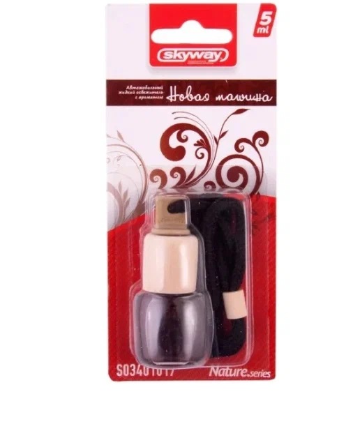 Ароматизатор подвесной бутылочка с деревянной крышкой SKYWAY  Nature.series 5 мл Новая машина