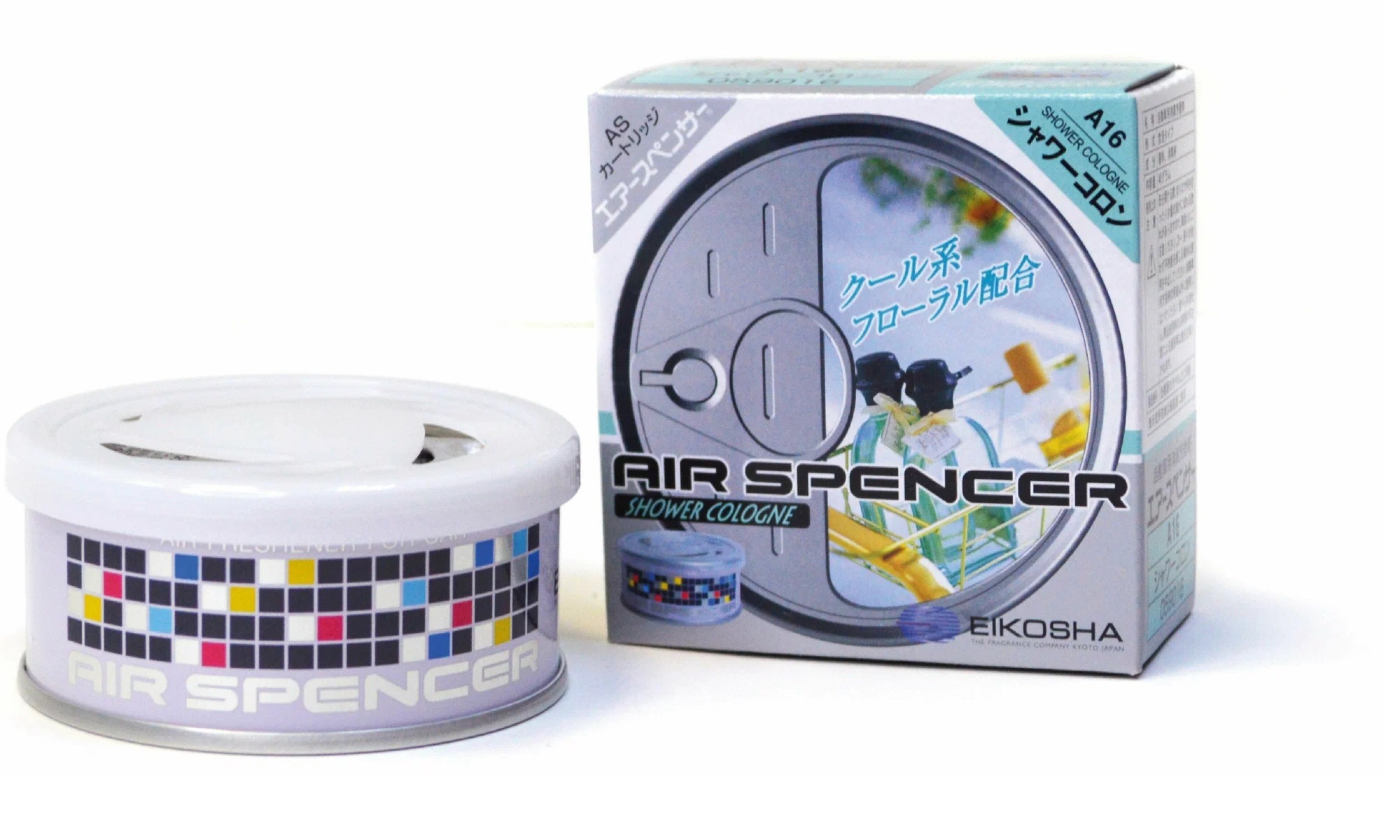 Ароматизатор на панель меловой EIKOSHA SPIRIT REFILL 40гр мет.банка Свежий ливень A-16