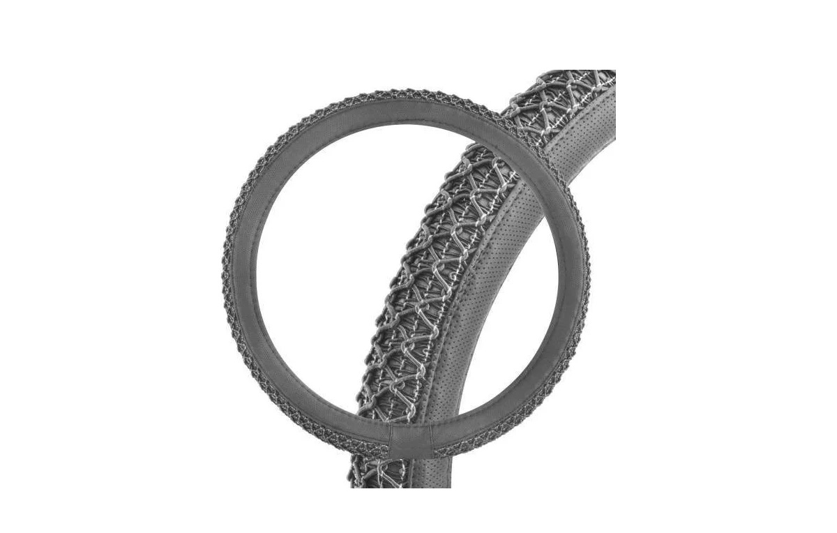 Оплетка SKYWAY Modern-3 L, серая, экокожа S01102262