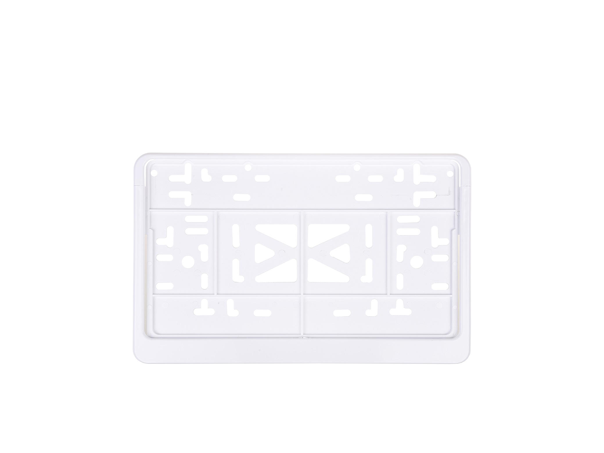 Рамка номера н/о квадратная с защелкой без надписи 290*170 мм белая ДП